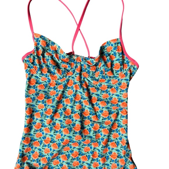 Marc by Marc Jacobs Jerrie Rose One Piece Swimsuit in Pale Jade Multi Size Small - Picture 10 of 15